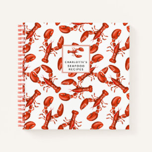 Lobster Personalisiert Seafood Rezept Notebook Notizblock