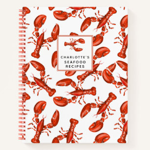 Lobster Personalisiert Seafood Rezept Notebook Notizblock