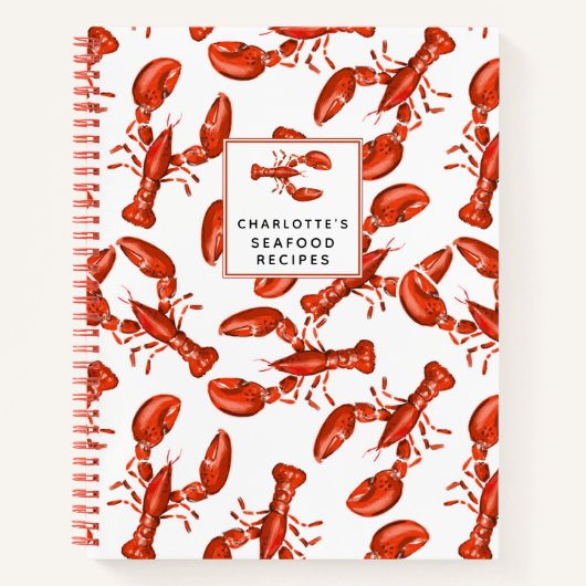 Lobster Personalisiert Seafood Rezept Notebook Notizblock (Vorderseite)