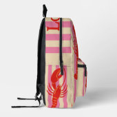 Lobster Pop Bold Crustaceans on Candy Stripes Bedruckter Rucksack (Links)