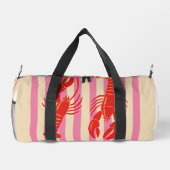 Lobster Pop Bold Crustaceans on Candy Stripes Duffle Bag (Rückseite)