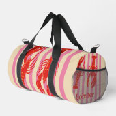 Lobster Pop Bold Crustaceans on Candy Stripes Duffle Bag (Rechte Ecke)