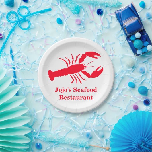 Lobster Red Jojo's (Name) Seafood Restaurant Pappteller (Party)