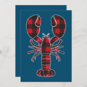 Lobster Red Kariert Buffalo Matching Pajama Family Einladung (Vorne/Hinten)