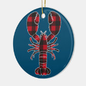 Lobster Red Kariert Buffalo Matching Pajama Family Keramik Ornament (Links)