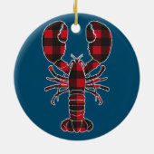Lobster Red Kariert Buffalo Matching Pajama Family Keramik Ornament (Hinten)
