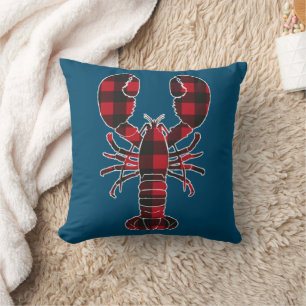 Lobster Red Kariert Buffalo Matching Pajama Family Kissen