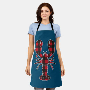 Lobster Red Kariert Buffalo Matching Pajama Family Schürze