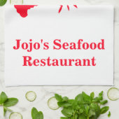 Lobster Red White Jojo's (Name) Seafood Restaurant Geschirrtuch (Gefaltet)