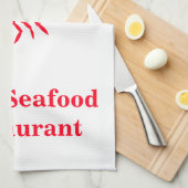 Lobster Red White Jojo's (Name) Seafood Restaurant Geschirrtuch (Viertel Falte)