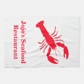 Lobster Red White Jojo's (Name) Seafood Restaurant Geschirrtuch (Horizontal)
