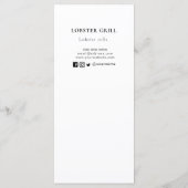 Lobster Restaurant | Menu Card für Lebensmittelkar Menükarte (Rückseite)