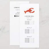 Lobster Restaurant | Menu Card für Lebensmittelkar Menükarte (Vorne/Hinten)