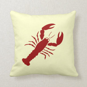 LOBSTER rot auf weißem Kissen