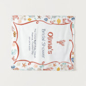 Lobster She Is a Catch Bridal Shower Banner Wandteppich (Vorderseite (Horizontal))