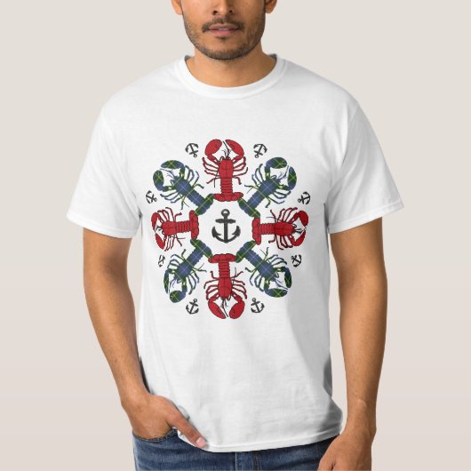 Lobster Snowflake Anchor Nova Scotia Weihnachten T-Shirt (Vorderseite)