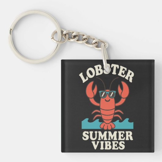 Lobster Summer Vibes – Cute Coastal Crab Schlüsselanhänger (Vorderseite)