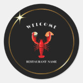 Lobster Sushis Seafood Market individuelle Name Runder Aufkleber (Vorderseite)