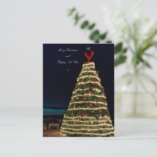 Lobster Trap Weihnachtsbaum Rockland ME Postkarte (Stehend Vorderseite)