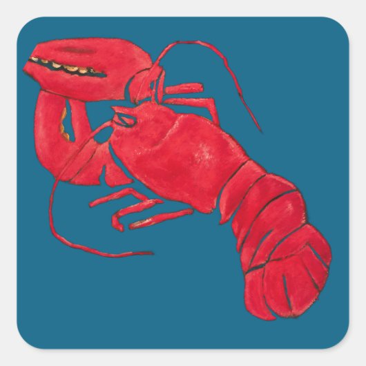 Lobster über Blue Background von Marsden Hartley Quadratischer Aufkleber (Vorderseite)