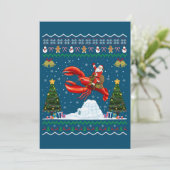 Lobster Ugly Xmas Geschenk Weihnachtsfeier Christu Einladung (Stehend Vorderseite)