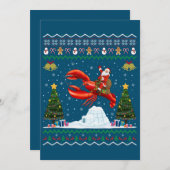Lobster Ugly Xmas Geschenk Weihnachtsfeier Christu Einladung (Vorne/Hinten)