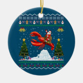 Lobster Ugly Xmas Geschenk Weihnachtsfeier Christu Keramik Ornament (Vorne)