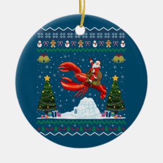 Lobster Ugly Xmas Geschenk Weihnachtsfeier Christu Keramik Ornament