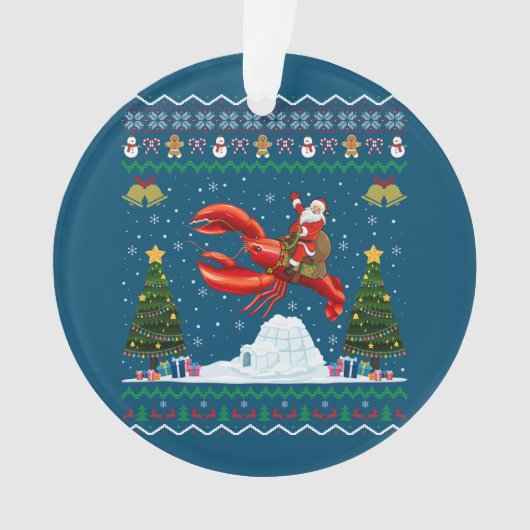Lobster Ugly Xmas Geschenk Weihnachtsfeier Christu Ornament (Vorderseite)