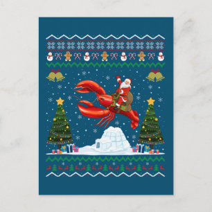 Lobster Ugly Xmas Geschenk Weihnachtsfeier Christu Postkarte
