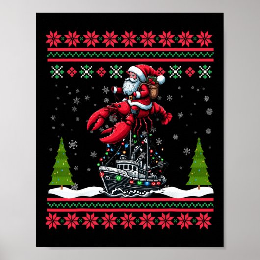 Lobster Ugly Xmas Geschenke Weihnachtsfeier Chris Poster (Vorne)