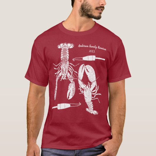 Lobster und Holzfischerei Bojen nach Maß T-Shirt (Vorderseite)