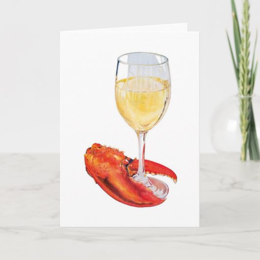 Lobster und Wine Art Card Feiertagskarte (Vorderseite)