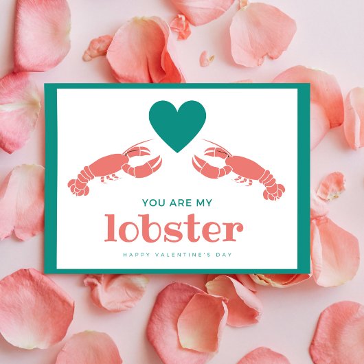Lobster Valentinstag Feiertagspostkarte