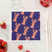 Lobster Watercolor Pattern Wedding Serviette (Beispiel)