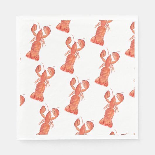 Lobster Watercolor Pattern Wedding Serviette (Vorderseite)