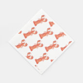 Lobster Watercolor Pattern Wedding Serviette (Ecke)