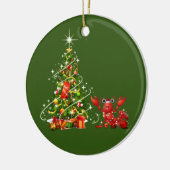Lobster With Hat LIGHTS Christmas Keramik Ornament (Links)