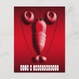 Lobsterfest niedlicher roter Hummerc$herz-förmige Einladung