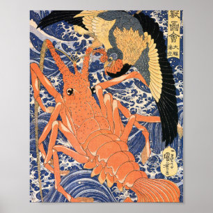 Lobsterkampf - Utagawa Kuniyoshi Poster