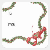 Lobsters and Holly Boughs Sticker (Vorderseite)