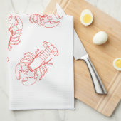 Lobsters Galore Tea Towel Geschirrtuch (Viertel Falte)