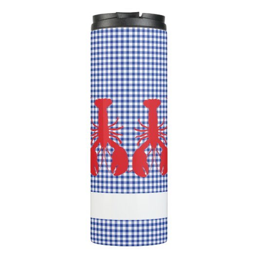 Lobsters Gingham NAME Coastal Family Wiedersehen F Thermosbecher (Rückseite)