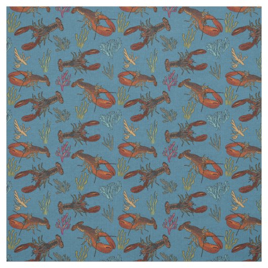 Lobsters in the Sea Patterned Stoff (Muster)