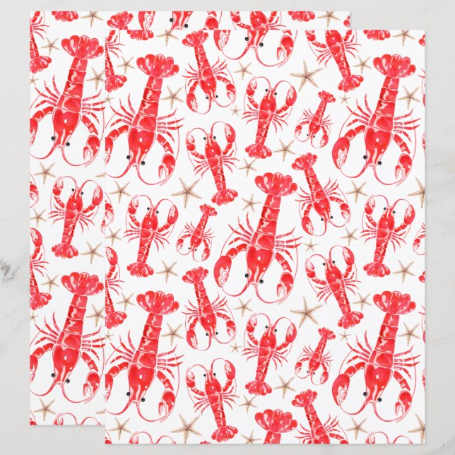 Lobsters Scrapbook Paper (Vorne/Hinten)