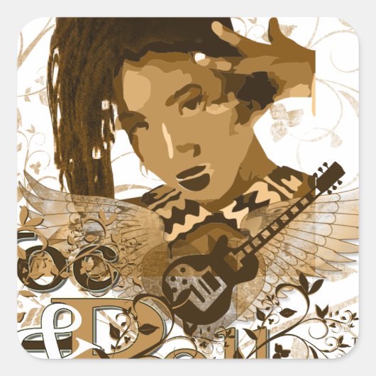 Loc und Roll Quadratischer Aufkleber (Vorderseite)