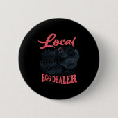 Local Egg Er Retro Chicken Funny Farmer Easter Adu Button (Vorderseite)