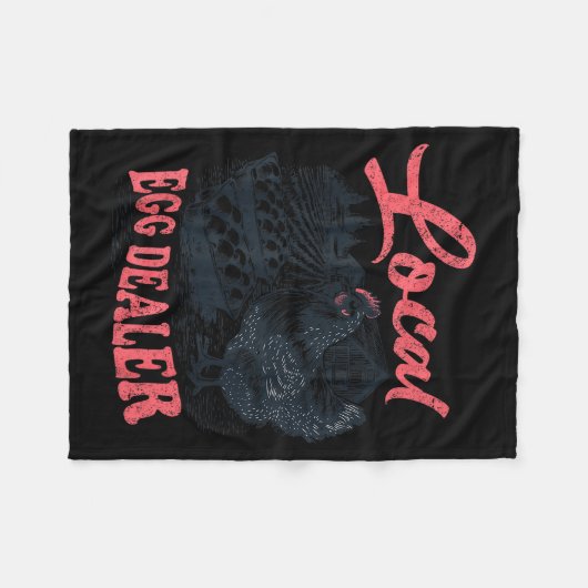 Local Egg Er Retro Chicken Funny Farmer Easter Adu Fleecedecke (Vorderseite (Horizontal))