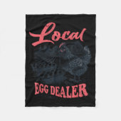 Local Egg Er Retro Chicken Funny Farmer Easter Adu Fleecedecke (Vorderseite)