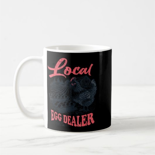 Local Egg Er Retro Chicken Funny Farmer Easter Adu Kaffeetasse (Links)